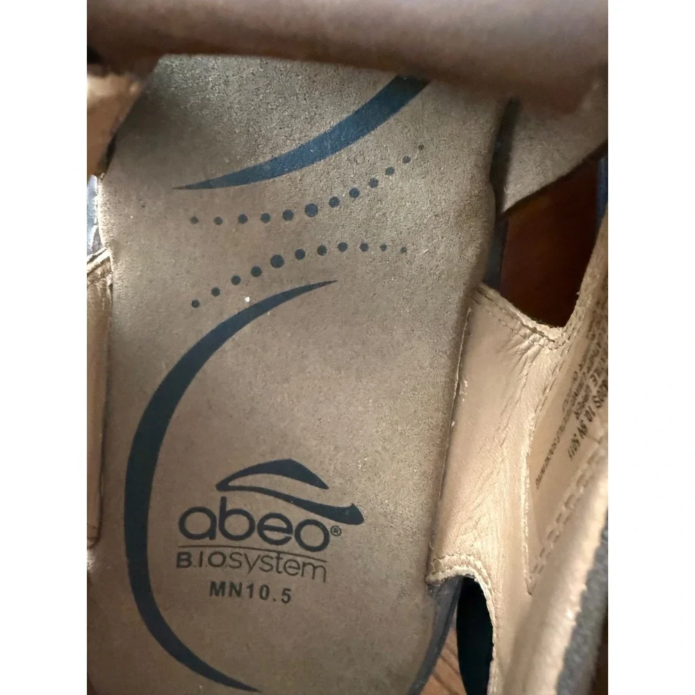 Abeo B.I.O.system Mens Brown Leather‎ Fisherman Sandals MN10.5 Closed Toe Buckle